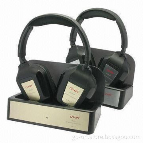 Professional RF/VHF Wireless Stereo Headphones with Up to 40m Operating Distance
